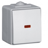 EFAPEL Одноклавишный выключатель двухполюсный c сигнальной лампой, белый